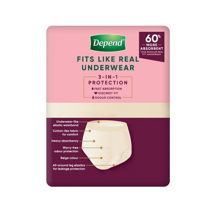 Depend Women Real Fit Underwear - Super Medium 8 Pack for Discreet Protection-Auzzi Store