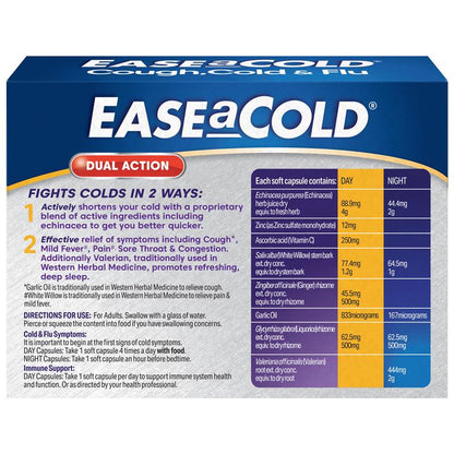 EASEaCOLD Cough, Cold & Flu Day & Night - 24 Capsules-Auzzi Store