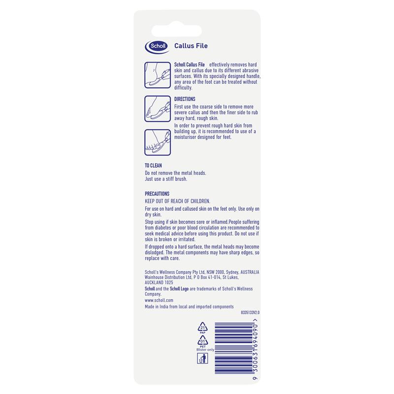 Scholl Callus File – Dual Sided Manual Foot File for Removing Hard Skin