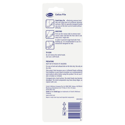 Scholl Callus File – Dual Sided Manual Foot File for Removing Hard Skin