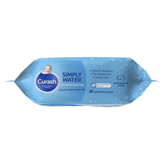 Curash Simply Water Wipes 20 Pack - Gentle Baby Wipes – view 2