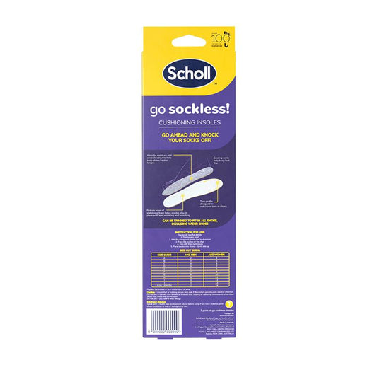 Scholl Go Sockless Insole - 3 Pairs for All-Day Comfort