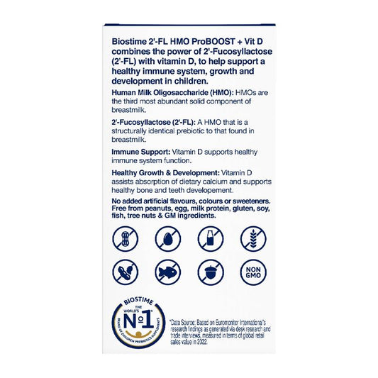 Biostime 2 FL HMO ProBOOST + VIT D 28 x 1.6g Sachets - Immune Support for Growing Kids – view 2