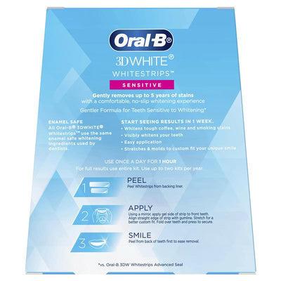 Oral-B 3D White Whitening Strips Sensitive - 14 Pack