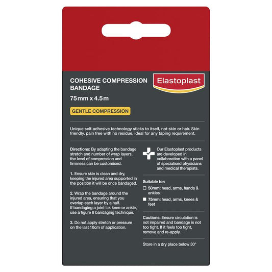 Elastoplast Cohesive Compression Bandage Tan 7.5cm x 4.5m - Flexible Support for Injuries – view 2