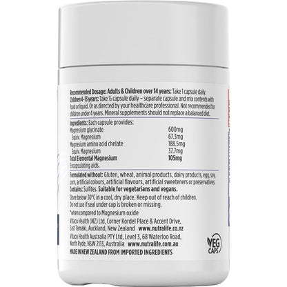 Nutra-Life Magnesium Hi-Zorb - 60 Capsules for Enhanced Muscle Support