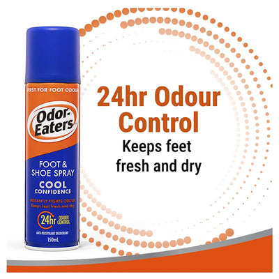 Odor-Eaters 150ml Foot & Shoe Spray - 24Hr Odor & Sweat Control