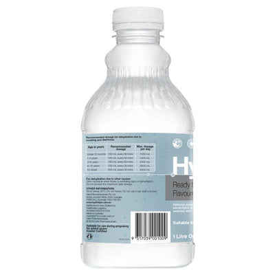 Hydralyte Ready-to-Use Electrolyte Solution - Colour Free Lemonade Flavour (1 Litre)