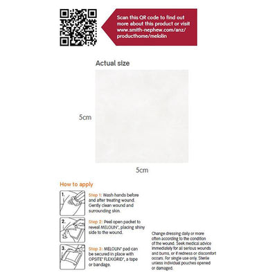 Melolin Absorbent Wound Dressing 5cm x 5cm - Pack of 1