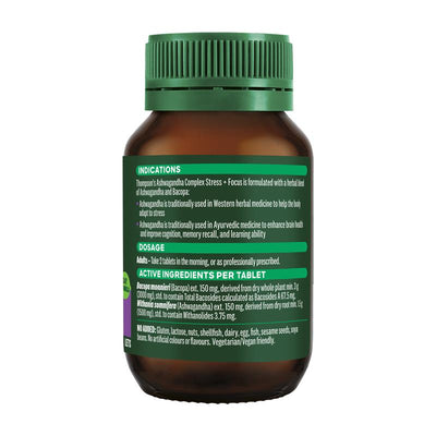 Thompson's Ashwagandha Complex Stress + Focus 60 Tablets - Natural Cognitive Support