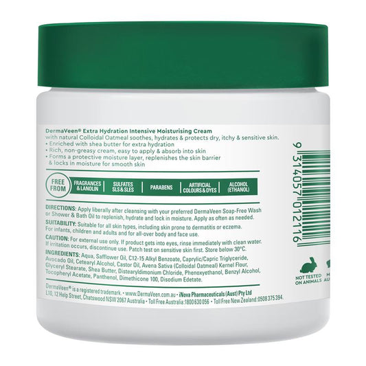 DermaVeen Intensive Extra Hydration Moisturising Cream 450g - Nourishing Skin Care - Auzzi Store