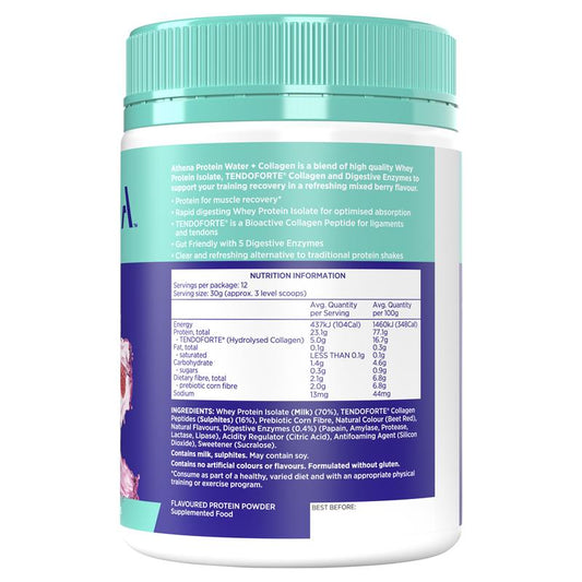 Athena Protein Water + Collagen Berry 360g - Natural Recovery Drink – view 2