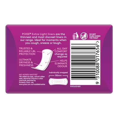 Poise Extra Light 3-in-1 Bladder Leak Liners - 30 Pads