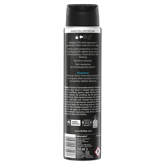NIVEA Men Black & White 72H Protection Aerosol Deodorant 250ml – view 2