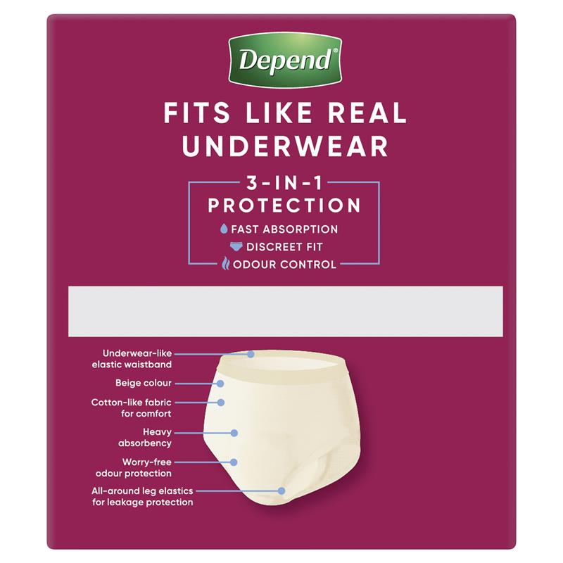 Depend Real Fit Underwear for Women - Large - 8 Pack-Auzzi Store