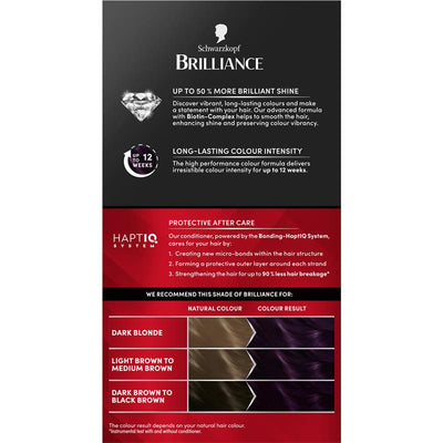 Schwarzkopf Brilliance 03 Dark Amethyst Hair Color - Permanent Fashion Shade