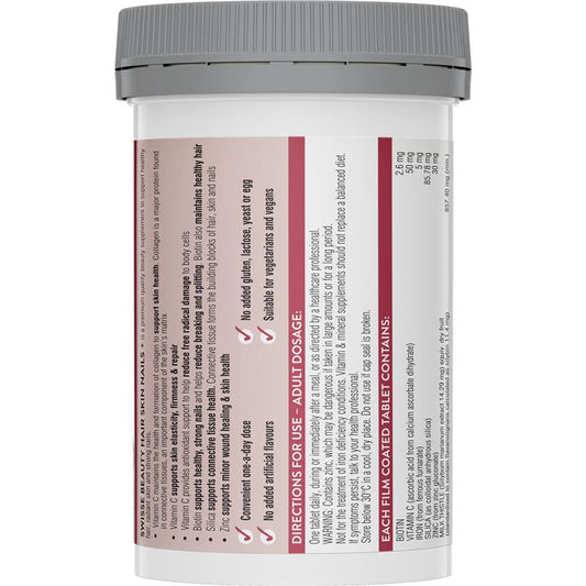 Swisse Beauty Hair Skin Nails+ - 100 Tablets-Auzzi Store
