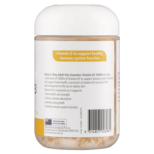 Nature's Way Adult Vitamin D3 Gummies 120ct – 1000IU, Lemon Flavor – view 2 - Auzzistore