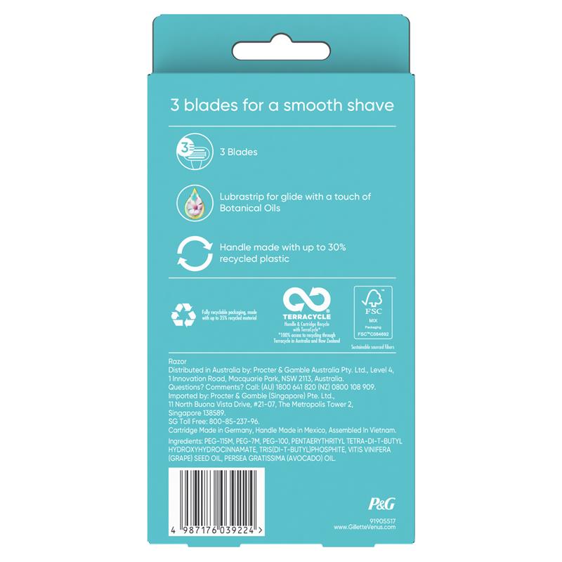 Gillette Venus Smooth Women’s Razor with 3 Blades & Pivot Head – 1 Cartridge