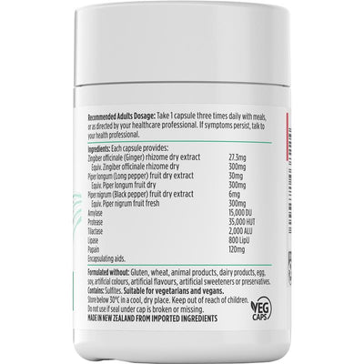 Nutra-Life Vegan Digestive Enzymes with Ginger & Black Pepper 60 Caps