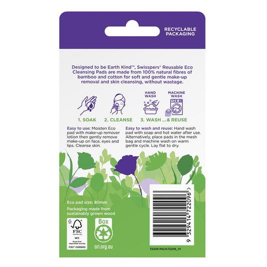 Swisspers Earth Kind Reusable Eco Cleansing Pads - 4 Pack – view 2
