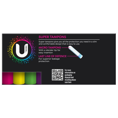 U by Kotex Super Slim Tampons 32-Tempons for Heavy Flow Protection