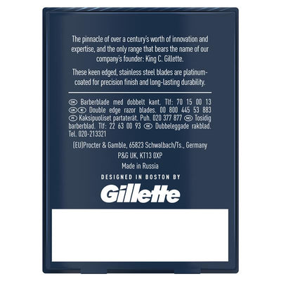 King C Gillette Platinum Stainless Steel Safety Razor Blades - 10 Blades