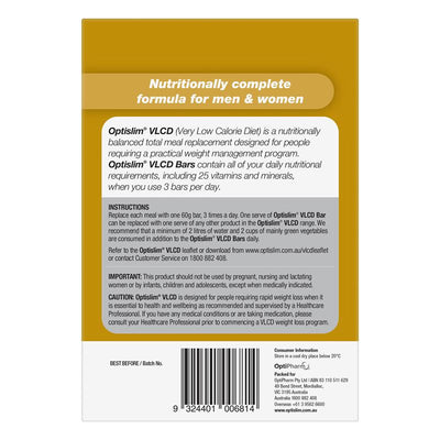 Optislim VLCD Bar Peanut Butter 5 Pack - Nutritional Meal Replacement