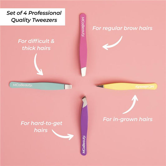 MCoBeauty Perfect Tweezers Professional 4 Pack Set – view 2
