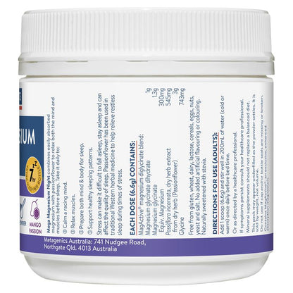 Ethical Nutrients Mega Magnesium Night 126g Powder - Sleep Support - Auzzi Store