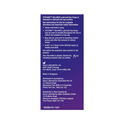 Systane Balance Lubricant Eye Drops 10ml - Intensive Relief