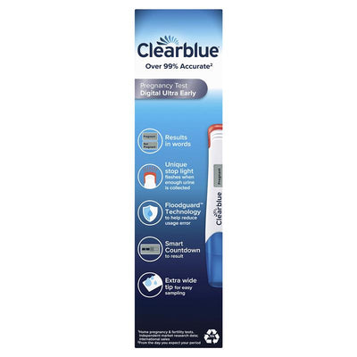 Clearblue Digital Ultra Early Pregnancy Test, 1 Pack, 10mIU/ml, 99% Accurate