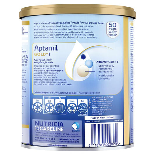 Aptamil Gold+ 1 Baby Infant Formula 900g - From Birth to 6 Months-Auzzi Store