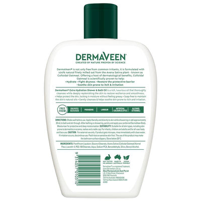 DermaVeen Hydrating Shower & Bath Oil 1L for Dry, Itchy Skin