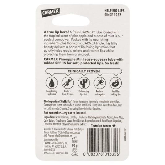 Carmex Lip Balm Pineapple Mint Squeeze Tube 10g - Tropical Hydration – view 2