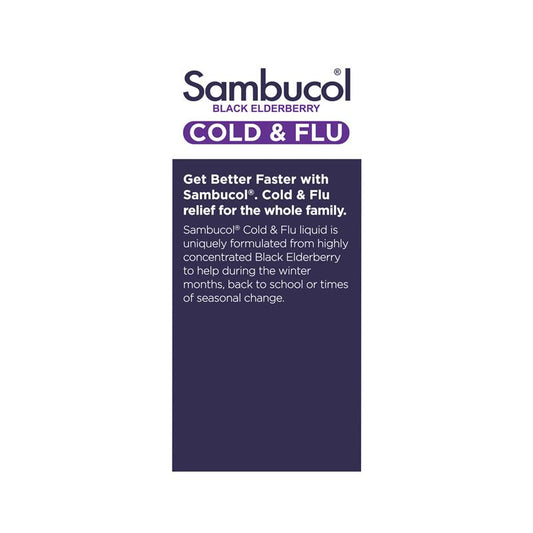 Sambucol Cold & Flu Liquid 250ml - Natural Relief for Cold & Flu Symptoms-Auzzi Store