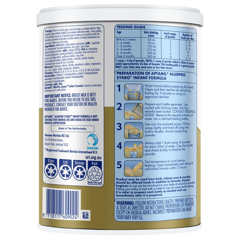 Aptamil AllerPro Syneo 1 - Premium Allergy Infant Formula (900g) - Auzzi Store
