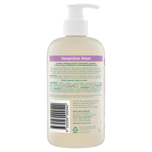 Gaia Natural Baby Sleeptime Bath Wash 500ml - Gentle & Calming-Auzzi Store
