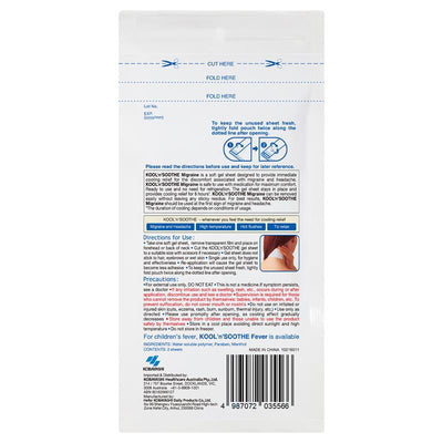 Kool n Soothe Migraine Relief 2 Sheets - Instant Cooling Comfort