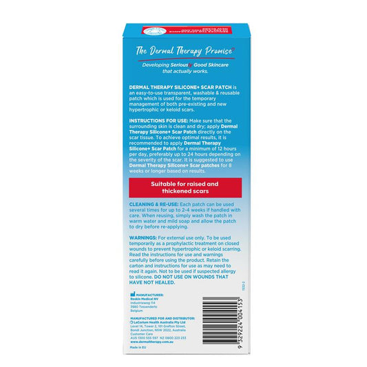 Dermal Therapy Silicone+ Scar Treatment Patch - 12cm x 3cm