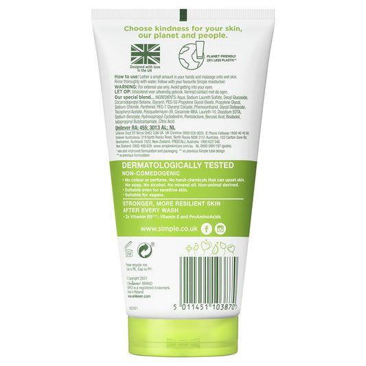 Simple Kind To Skin Moisturising Facial Wash - 150ml-Auzzi Store