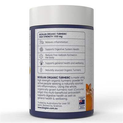 Bioglan Organic Turmeric 1000mg - 100 Tablets
