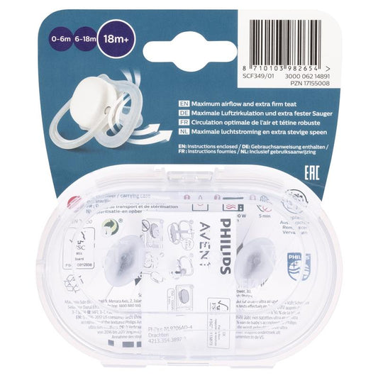Avent Ultra Air Soother Night Time Glow 18+ Months - 2 Pack