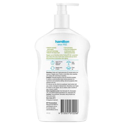 Hamilton Sun SPF 50+ Active Family Lotion 500ml - Auzzi Store