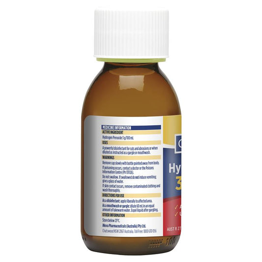 Hydrogen Peroxide 3% - Antiseptic Solution 100mL-Auzzi Store