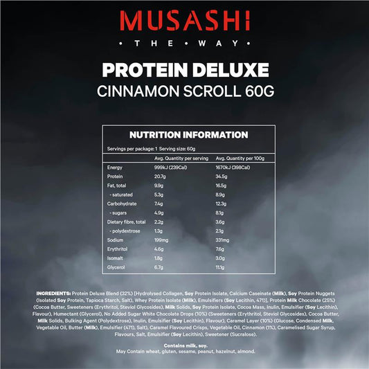 Musashi Deluxe Protein Bar - Cinnamon Scroll 60g – view 2