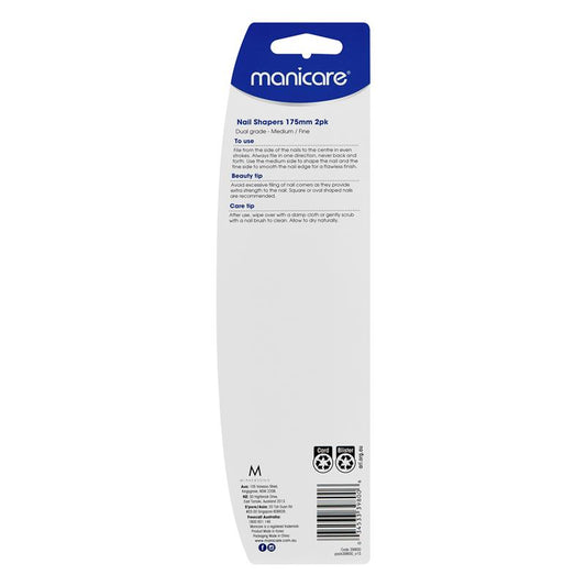 Manicare Nail Shapers 175mm - Medium/Fine 2 Pack-Auzzi Store