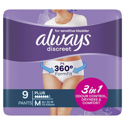 Always Discreet Underwear Level 6 Medium 9 Pack - Ultimate Protection for Bladder Leaks