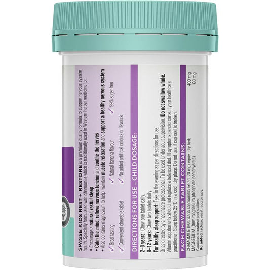 Swisse Kids Rest & Restore 60 Tablets - Calm Nights for Growing Kids - Auzzi Store
