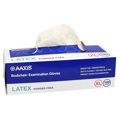 Bodichek Latex Disposable Gloves Powder Free - XL - 100 Pack